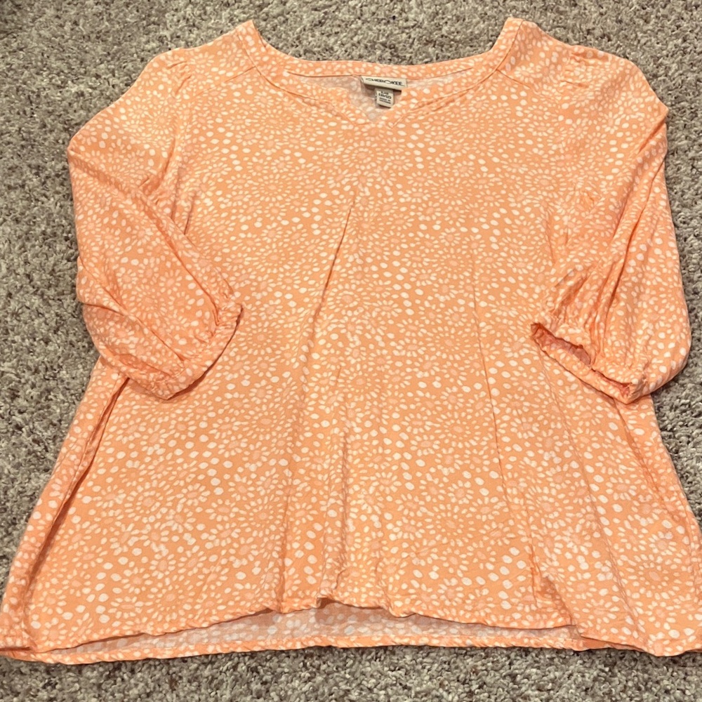 Cherokee Orange and White Dotted Blouse